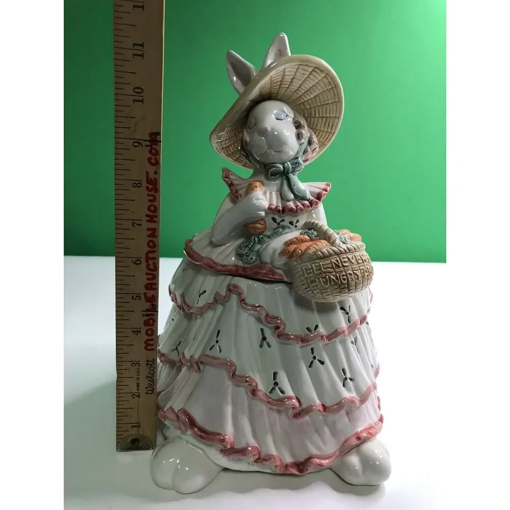 1989 FITZ & FLOYD Scarlet O'Hare COOKIE JAR Rabbit Belle Gone With The Wind